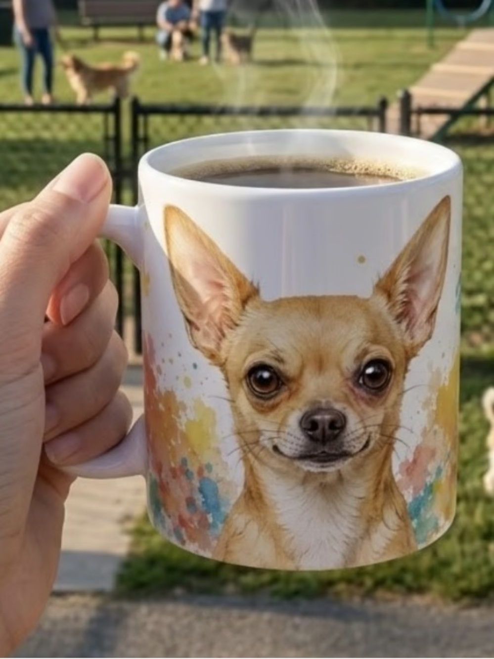 Cute Cream Chihuahua Dog Ceramic Mug - Pet Lover Drinkware